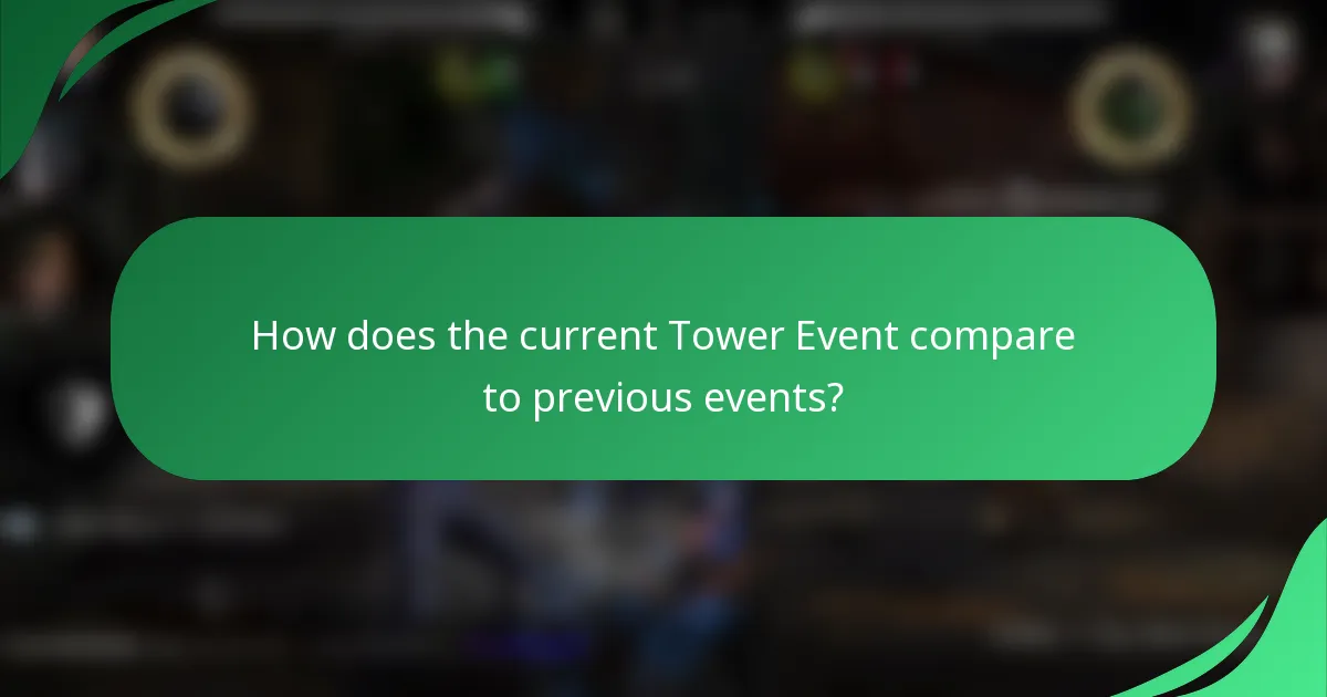 How does the current Tower Event compare to previous events?