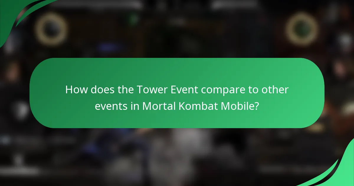 How does the Tower Event compare to other events in Mortal Kombat Mobile?