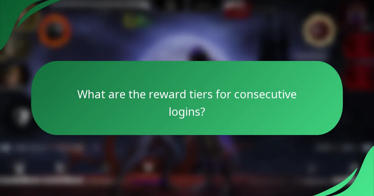 What are the reward tiers for consecutive logins?