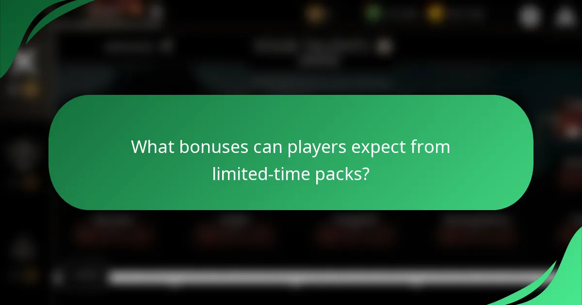 What bonuses can players expect from limited-time packs?