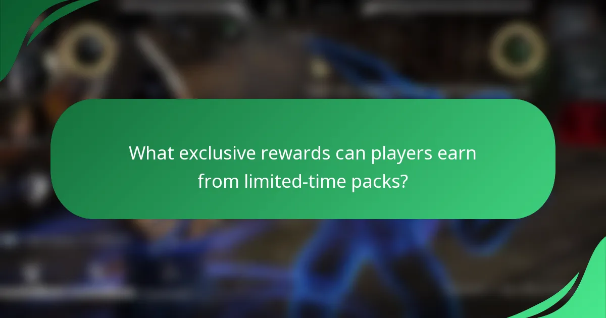 What exclusive rewards can players earn from limited-time packs?