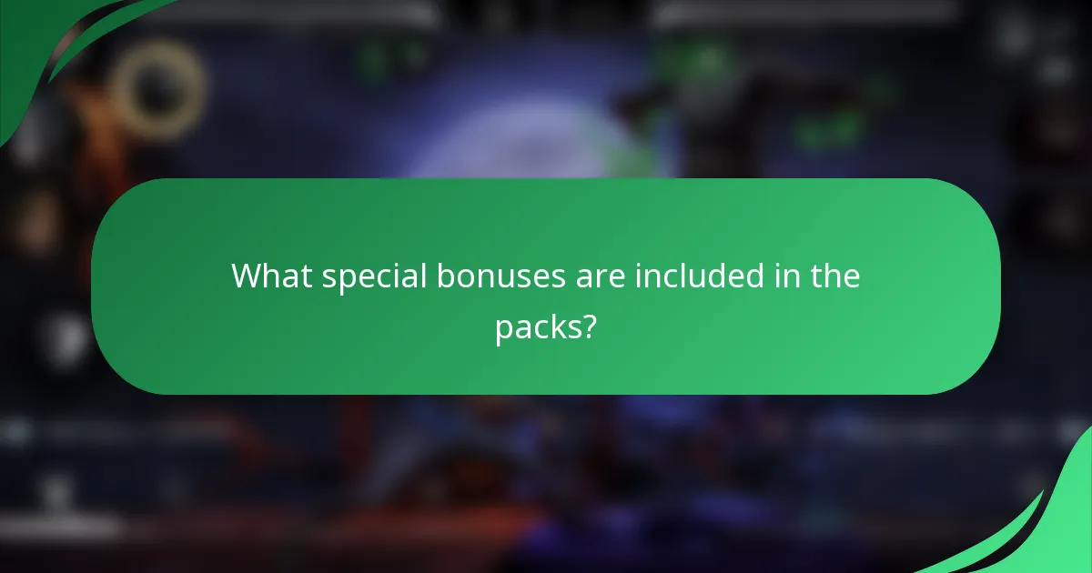 What special bonuses are included in the packs?