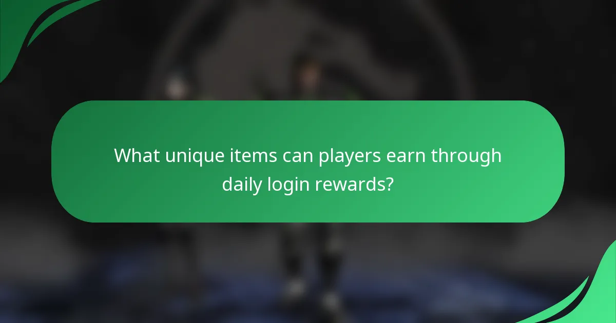 What unique items can players earn through daily login rewards?
